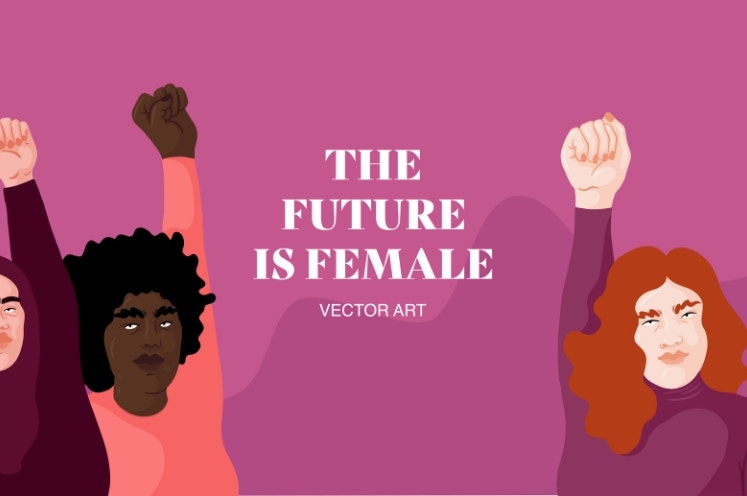 Vector Illustration Web banner to use on a feminist website or event site.