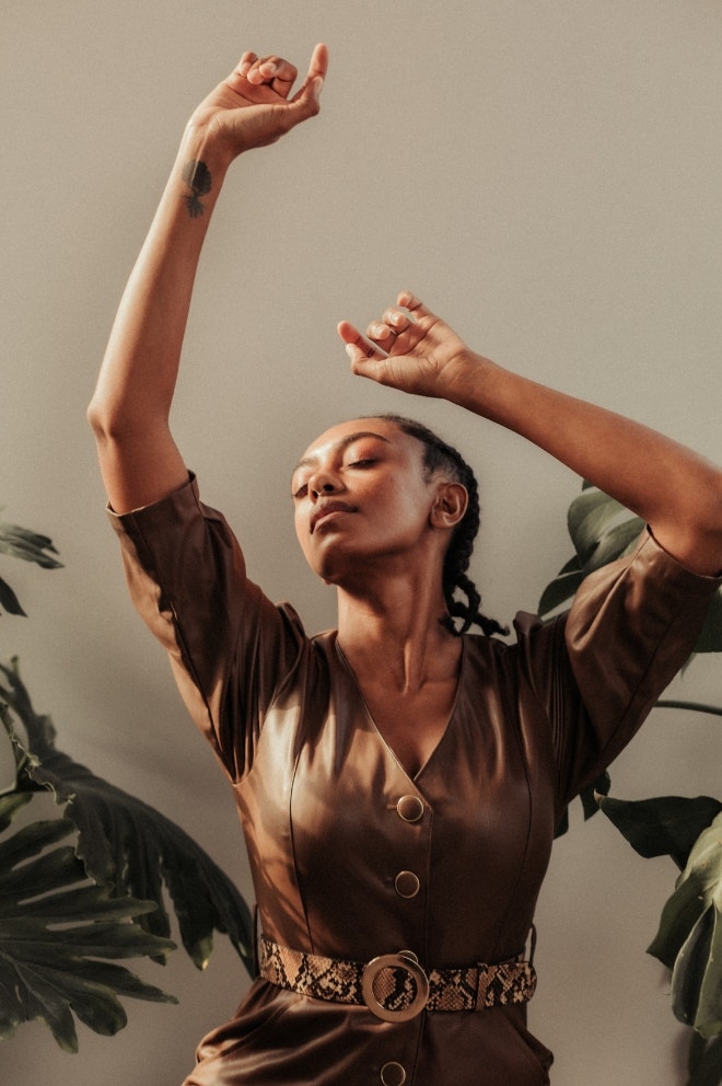 Black Model with Cornrows