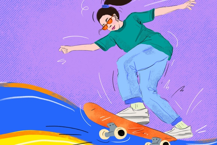 girl on skateboard